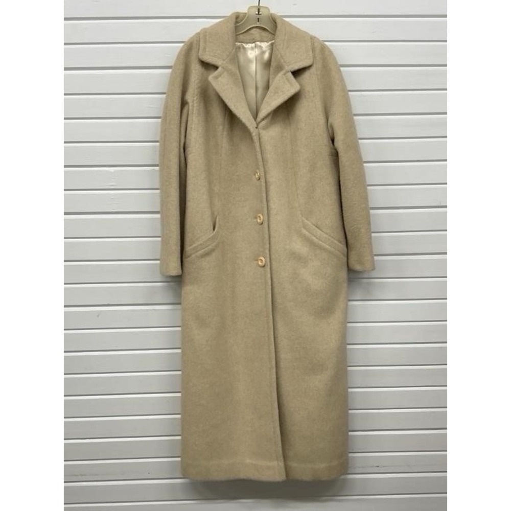 L.C Mae California Vintage  Wool Women's  Coat Beige Classic Long Fits M-L